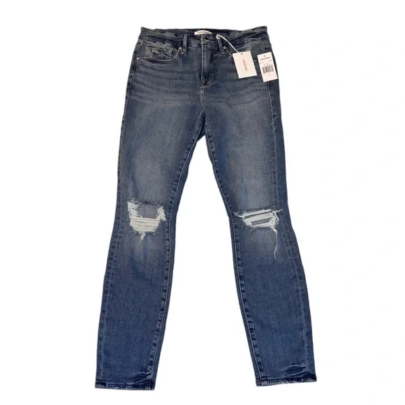 Good American Good Legs Crop High Waist Skinny Jeans Blue261 Size 6/28 - Picture 1 of 7